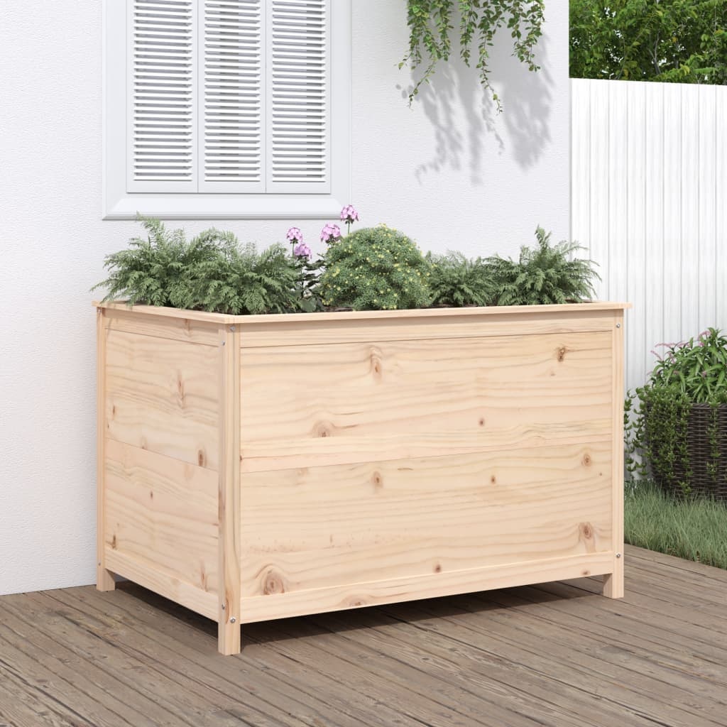 VidaXL Plantenbak verhoogd 119,5x82,5x78 cm massief grenenhout