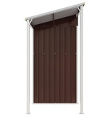 vidaXL Tuinschuur met verlengd dak 277x110,5x181 cm staal bruin