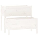 Plantenbak 84,5x84x75 cm massief grenenhout wit