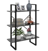Boekenkast 80x30x105 cm spaanplaat grijs