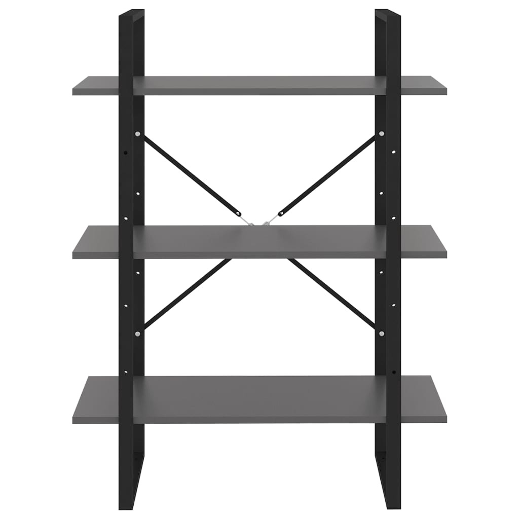 Boekenkast 80x30x105 cm spaanplaat grijs
