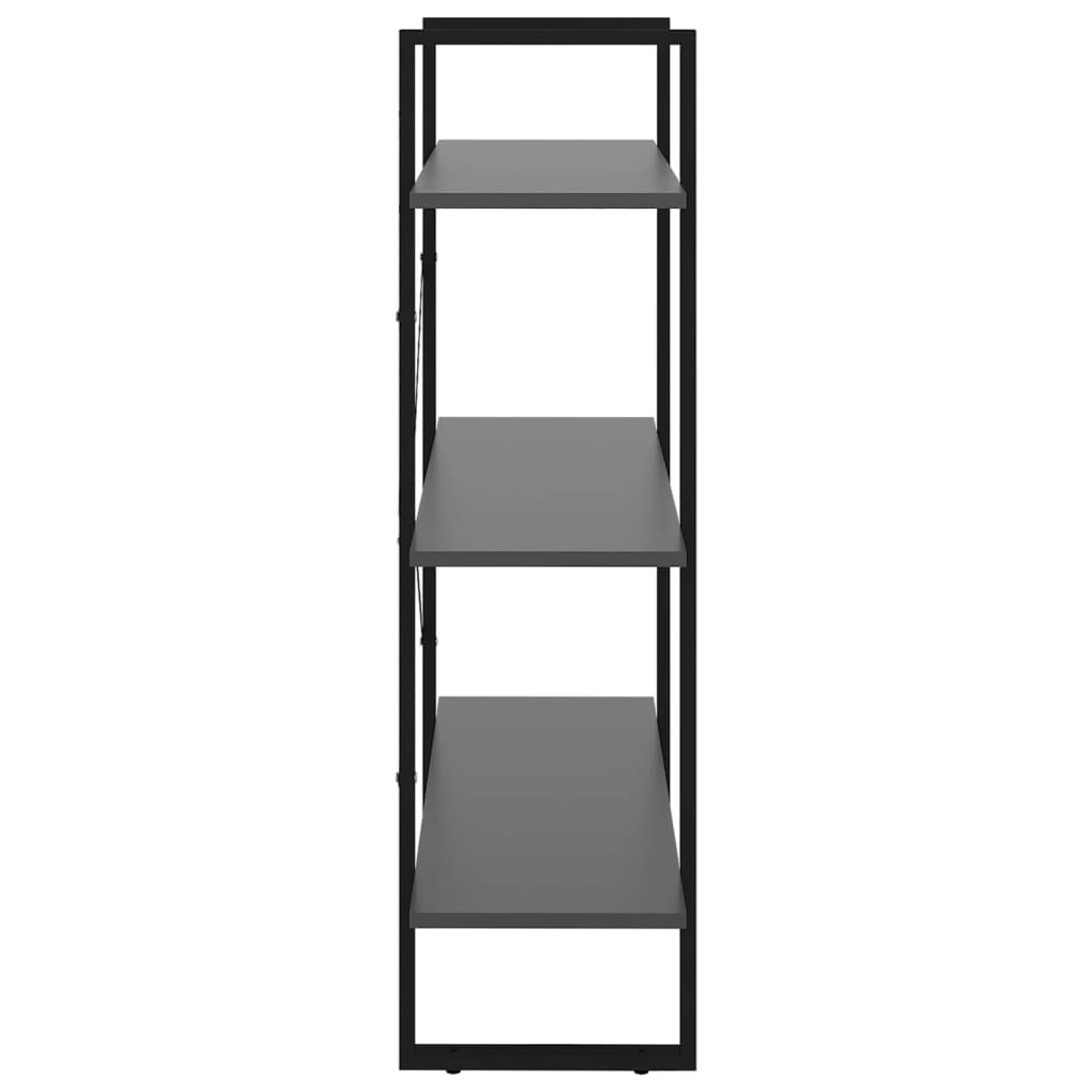 Boekenkast 80x30x105 cm spaanplaat grijs