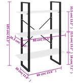 Boekenkast 80x30x105 cm spaanplaat grijs