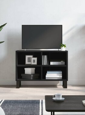 VidaXL Tv-meubel 69,5x30x50 cm bewerkt hout zwart