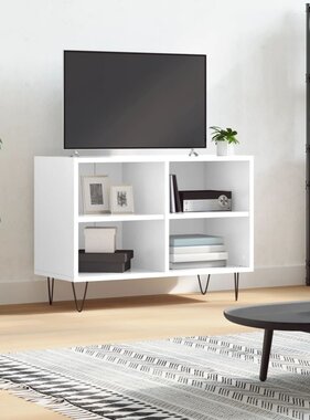 VidaXL Tv-meubel 69,5x30x50 cm bewerkt hout hoogglans wit