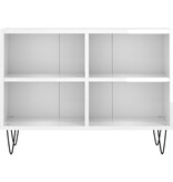 VidaXL Tv-meubel 69,5x30x50 cm bewerkt hout hoogglans wit