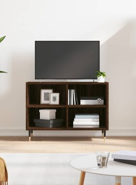 VidaXL Tv-meubel 69,5x30x50 cm bewerkt hout bruineikenkleurig