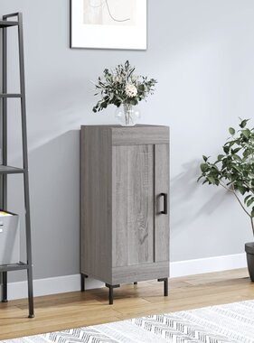 VidaXL Dressoir 34,5x34x90 cm bewerkt hout grijs sonoma eikenkleurig
