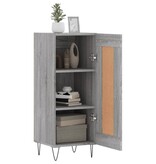 VidaXL Dressoir 34,5x34x90 cm bewerkt hout grijs sonoma eikenkleurig