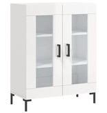 VidaXL Dressoir 69,5x34x90 cm bewerkt hout hoogglans wit