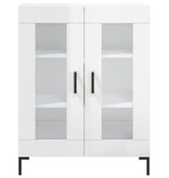 VidaXL Dressoir 69,5x34x90 cm bewerkt hout hoogglans wit