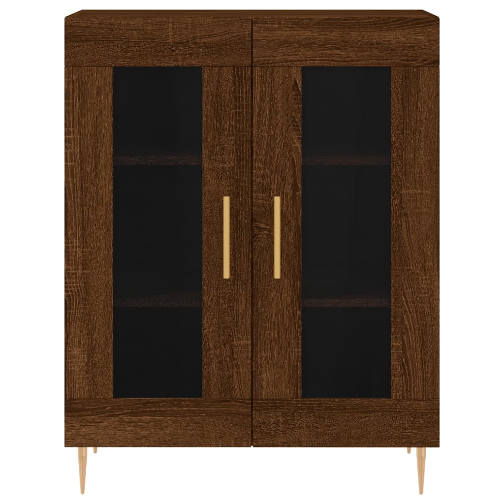 vidaXL Dressoir 69,5x34x90 cm bewerkt hout bruineikenkleurig