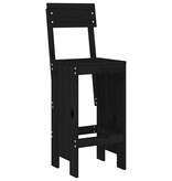 VidaXL Barkrukken 2 st 40x48,5x115,5 cm massief grenenhout zwart