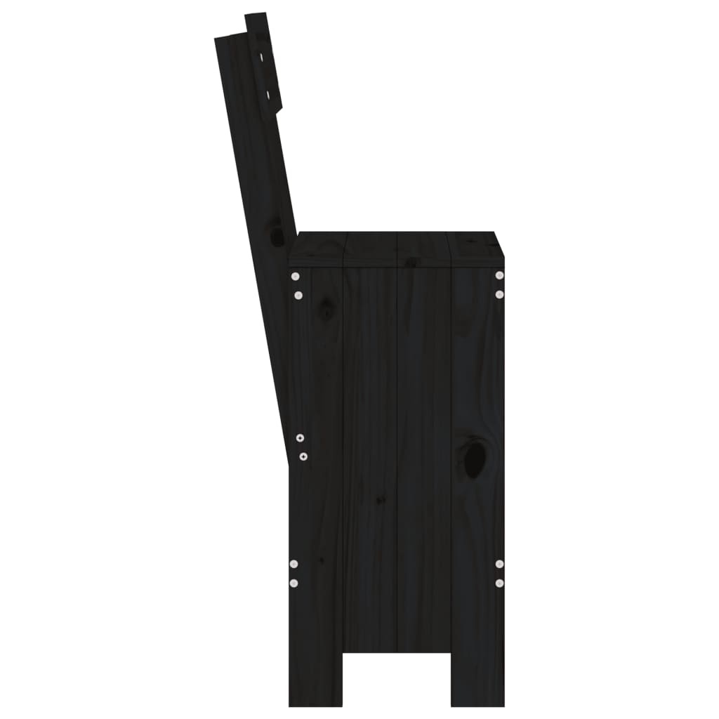 VidaXL Barkrukken 2 st 40x48,5x115,5 cm massief grenenhout zwart