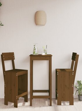 VidaXL Barkrukken 2 st 40x48,5x115,5 cm massief grenenhout honingbruin