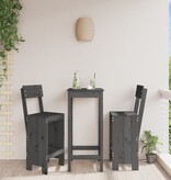 VidaXL Barkrukken 2 st 40x48,5x115,5 cm massief grenenhout grijs