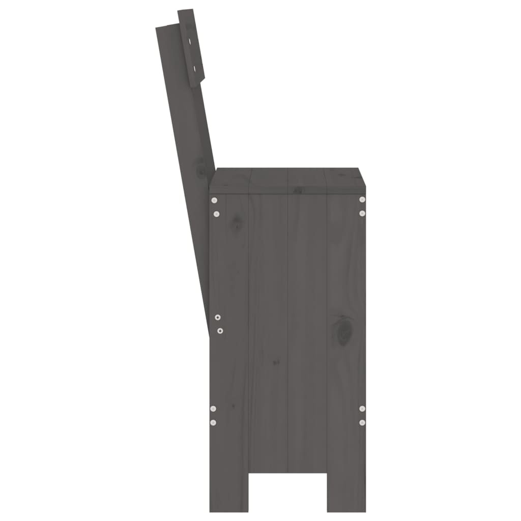 VidaXL Barkrukken 2 st 40x48,5x115,5 cm massief grenenhout grijs