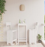 VidaXL Barkrukken 2 st 40x48,5x115,5 cm massief grenenhout wit