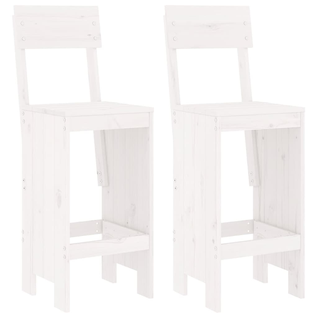 VidaXL Barkrukken 2 st 40x48,5x115,5 cm massief grenenhout wit