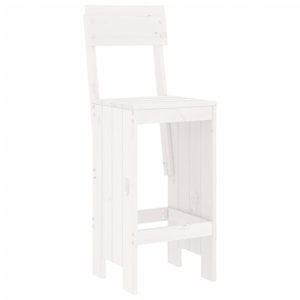 VidaXL Barkrukken 2 st 40x48,5x115,5 cm massief grenenhout wit