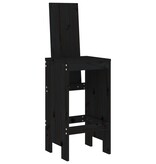 VidaXL Barkrukken 2 st 40x42x120 cm massief grenenhout zwart