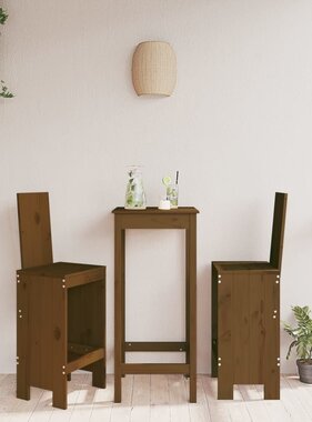 VidaXL Barkrukken 2 st 40x42x120 cm massief grenenhout honingbruin