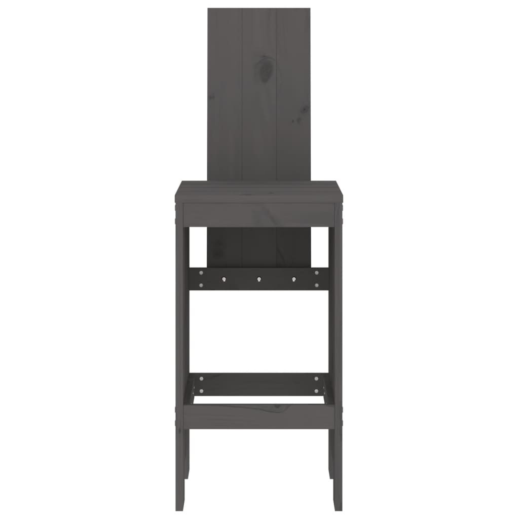 VidaXL Barkrukken 2 st 40x42x120 cm massief grenenhout grijs