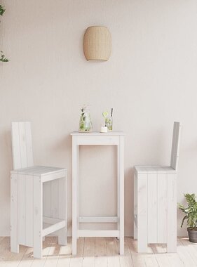 VidaXL Barkrukken 2 st 40x42x120 cm massief grenenhout wit