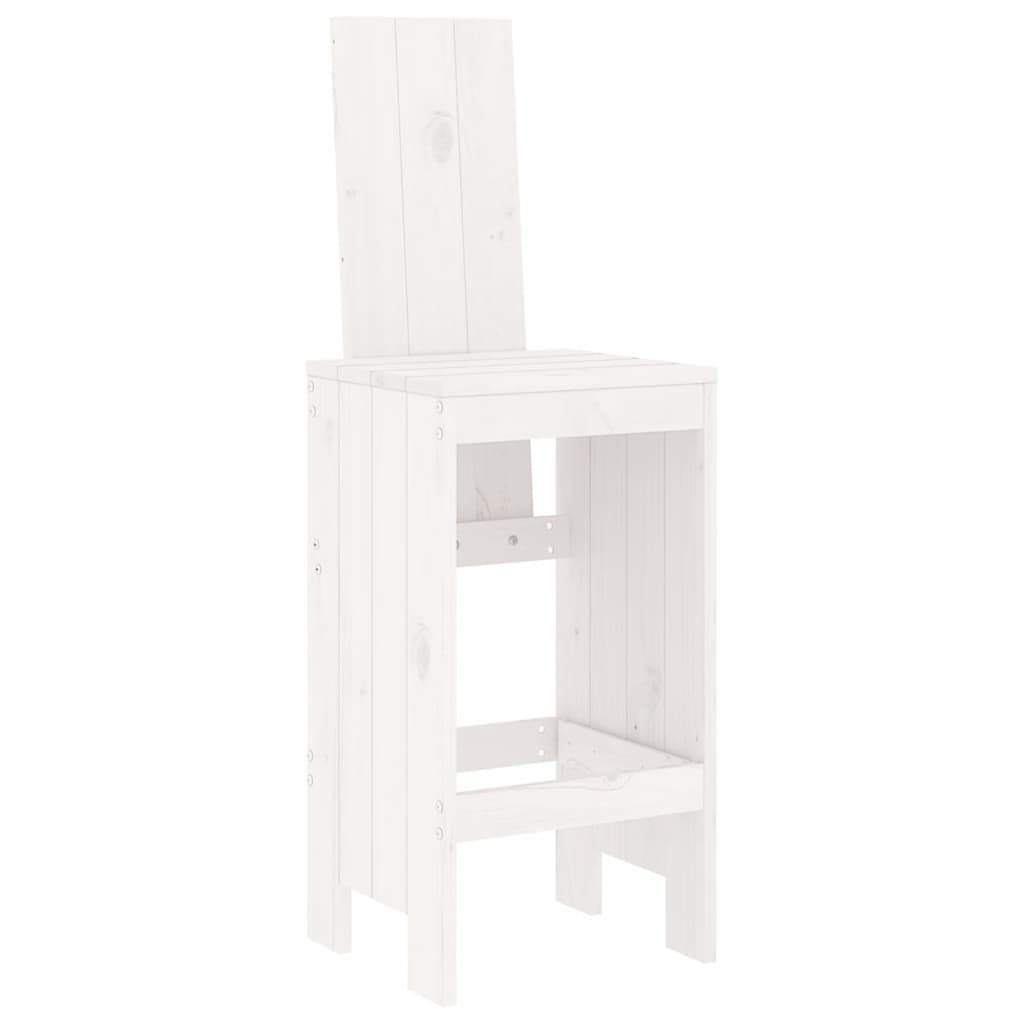 VidaXL Barkrukken 2 st 40x42x120 cm massief grenenhout wit