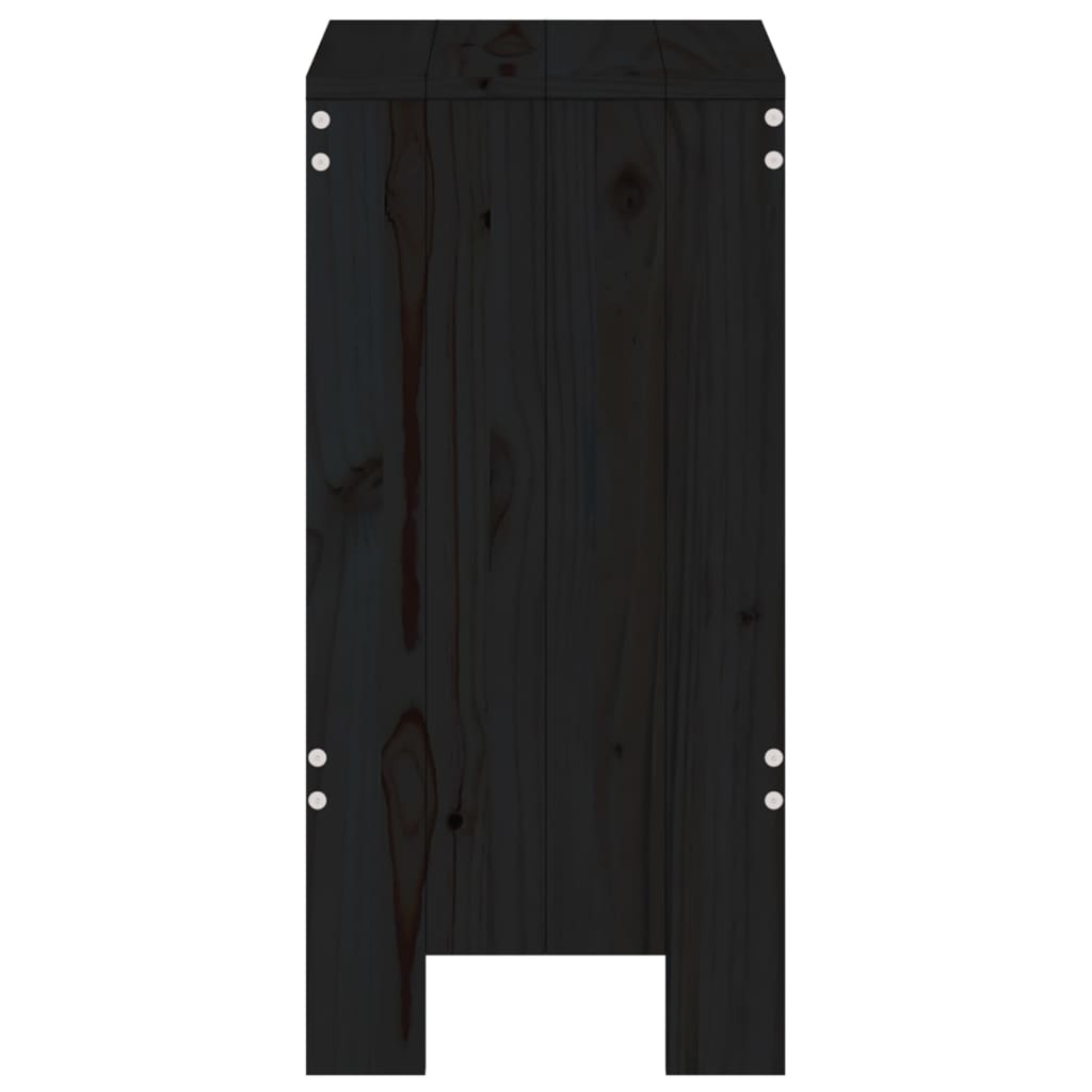 vidaXL Barkrukken 2 st 40x36x75 cm massief grenenhout zwart