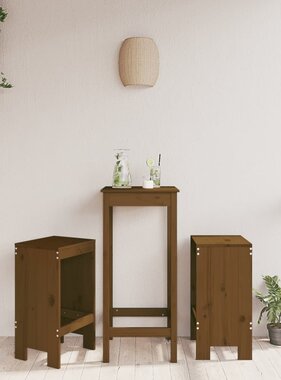 VidaXL Barkrukken 2 st 40x36x75 cm massief grenenhout honingbruin