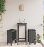 VidaXL Barkrukken 2 st 40x36x75 cm massief grenenhout grijs