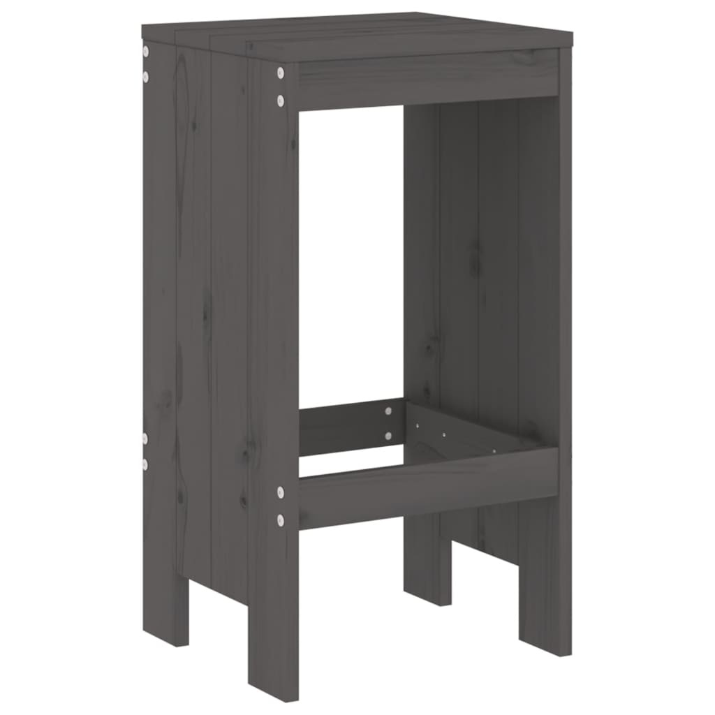VidaXL Barkrukken 2 st 40x36x75 cm massief grenenhout grijs