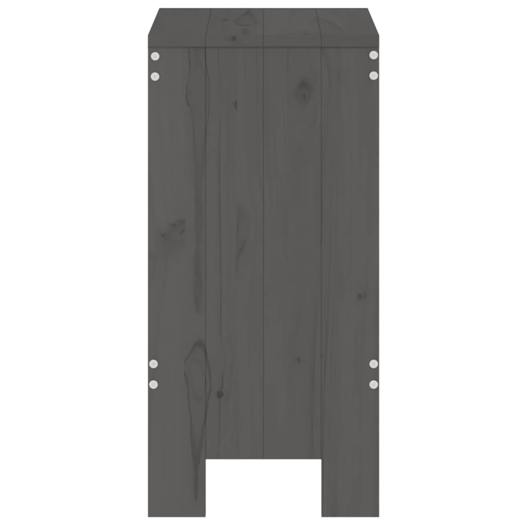 VidaXL Barkrukken 2 st 40x36x75 cm massief grenenhout grijs