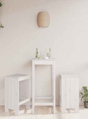 VidaXL Barkrukken 2 st 40x36x75 cm massief grenenhout wit