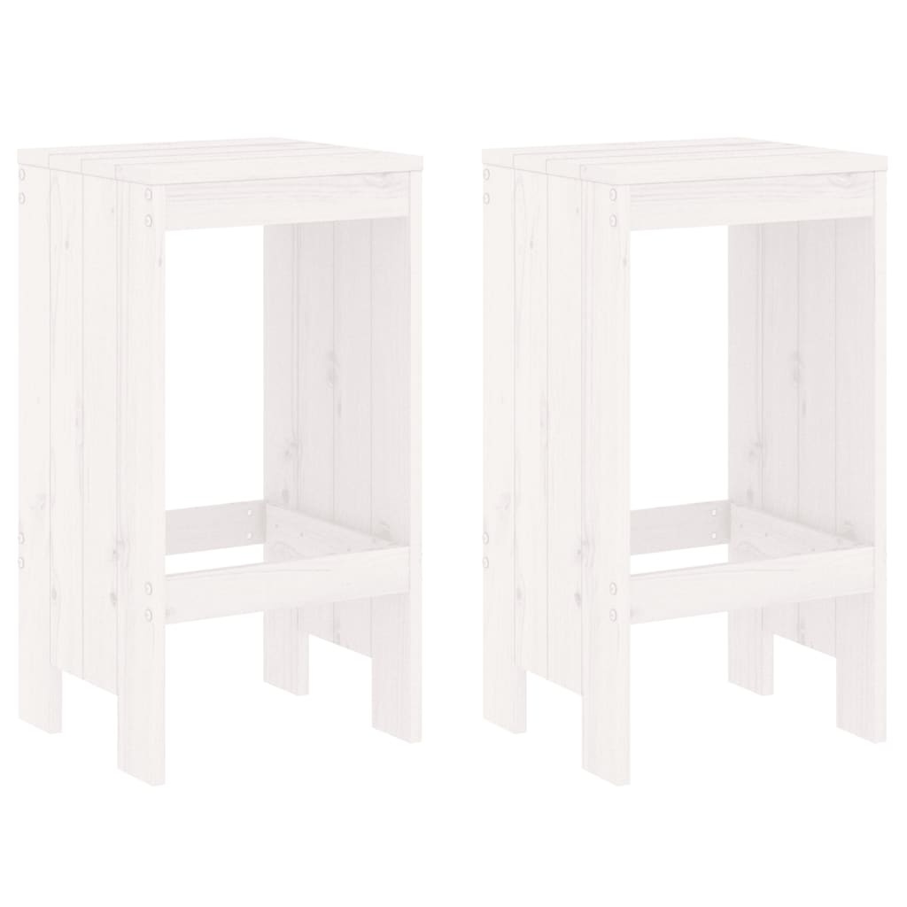 VidaXL Barkrukken 2 st 40x36x75 cm massief grenenhout wit