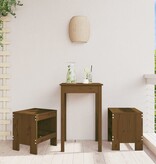 VidaXL Barkrukken 2 st 40x36x45 cm massief grenenhout honingbruin