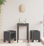 VidaXL Tuinkrukken 2 st 40x36x45 cm massief grenenhout grijs
