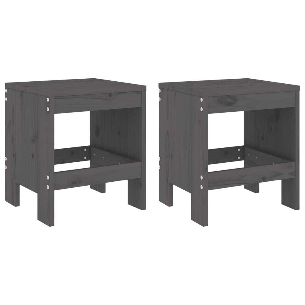 VidaXL Tuinkrukken 2 st 40x36x45 cm massief grenenhout grijs