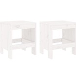 VidaXL tuinkrukken 2 st 40x36x45 cm massief grenenhout wit