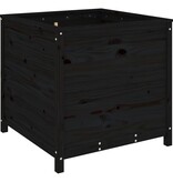 VidaXL Plantenbak 82,5x82,5x78 cm massief grenenhout zwart