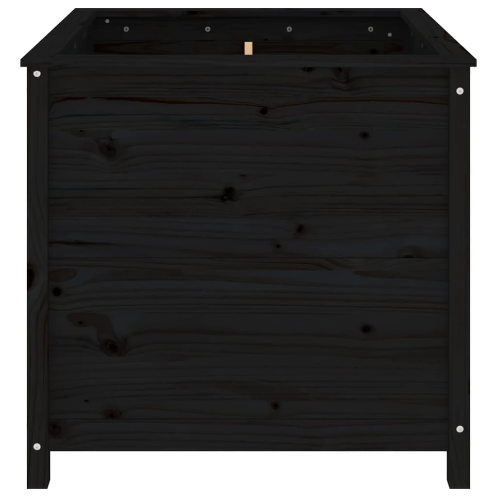 VidaXL Plantenbak 82,5x82,5x78 cm massief grenenhout zwart