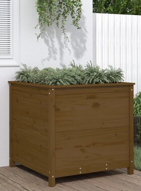 vidaXL Plantenbak 82,5x82,5x78 cm massief grenenhout honingbruin