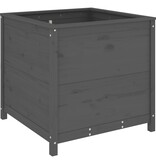 VidaXL Plantenbak 82,5x82,5x78 cm massief grenenhout grijs
