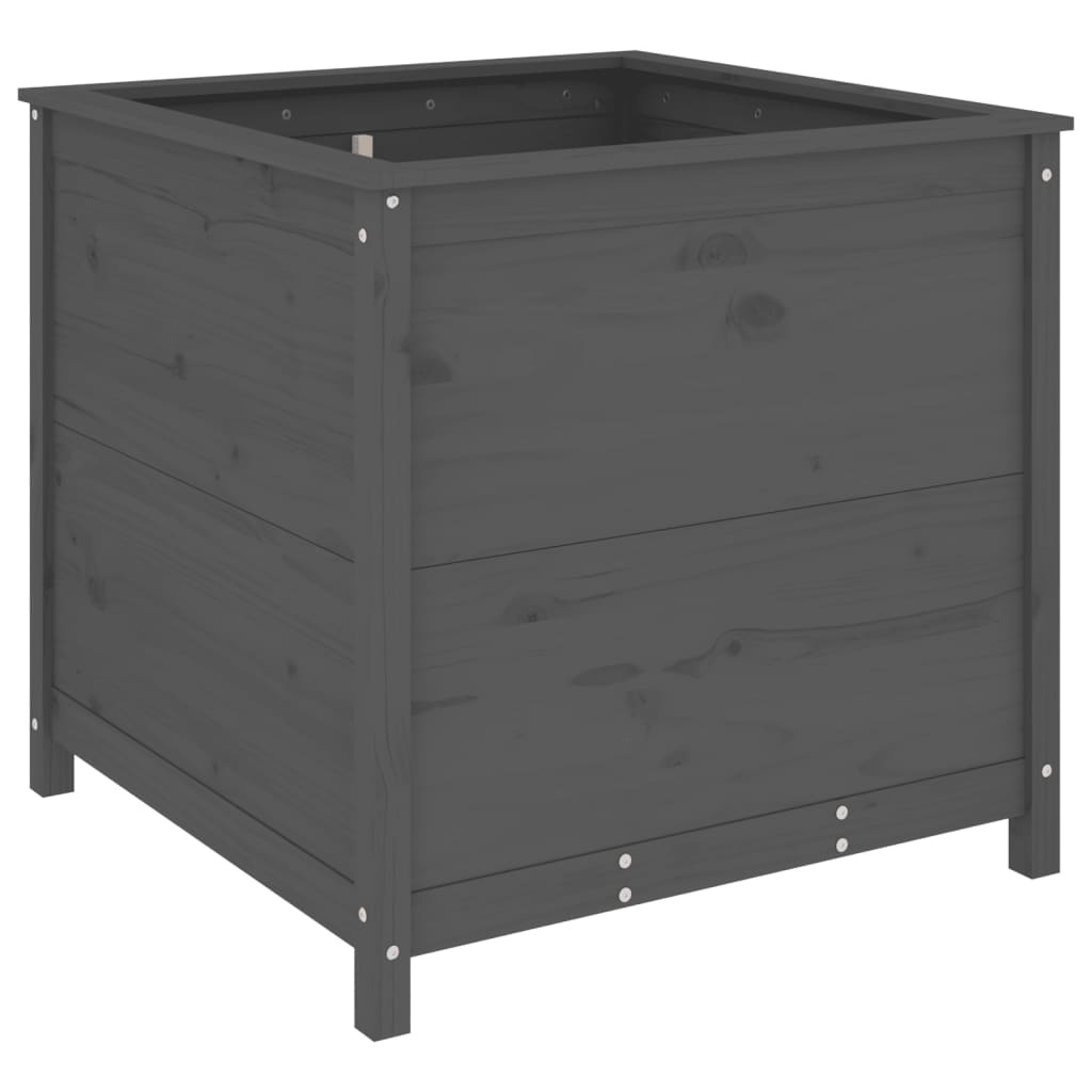 VidaXL Plantenbak 82,5x82,5x78 cm massief grenenhout grijs