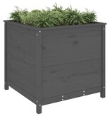VidaXL Plantenbak 82,5x82,5x78 cm massief grenenhout grijs