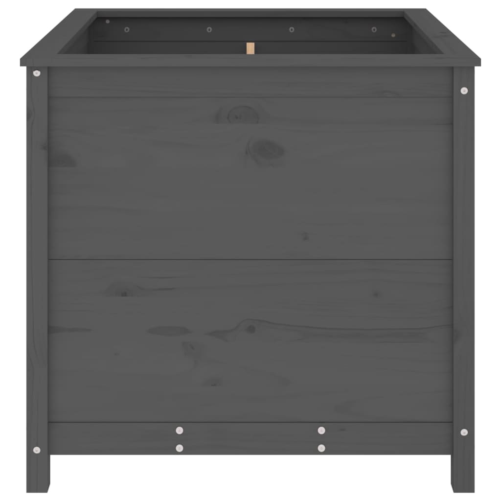 VidaXL Plantenbak 82,5x82,5x78 cm massief grenenhout grijs