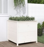 VidaXL Plantenbak 82,5x82,5x78 cm massief grenenhout wit
