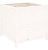 VidaXL Plantenbak 82,5x82,5x78 cm massief grenenhout wit