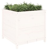 VidaXL Plantenbak 82,5x82,5x78 cm massief grenenhout wit
